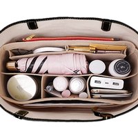 Felt Insert Bag Large Capacity with Zipper Handbag Organizer Multi-Pocket Storage Bag for LV Speedy25/30/35/Gentlewoman