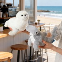 22cm Cute Sea Lions, Walruses and Hammerhead Sharks Plush Toys Marine Animal Plush Dolls Girls Kids Birthday Gifts Huggable Doll