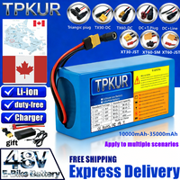 High 18650 48V 20Ah,30AH,20AH,35AH,10AH,15AH,13S5P lithium battery pack large capacity suitable for 250-1500W built-in BMSAH