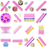 Long Gem Pearls Diamond Silicone Mold For Cake Borders Chocolate Candy Sugar Fondant Gumpaste Polymer Mold Cake Decorating Tools