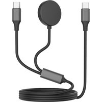 2-in-1 Fast Charging Cable for Samsung Galaxy Watch Ultra/7/6/6 Classic/5/5 Pro USB-C Smartwatch and Phone Charger