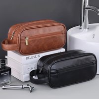 Outdoor men's toiletry bag pu portable hand-held large-capacity makeup bag
