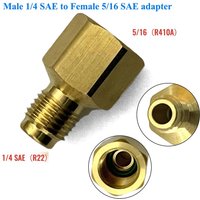 1pc R410a Refrigeration Charging Adapter 5/16 SAE F Quick Couplers To 1/4 SAE M Flare 5/16 SAE M To 1/4 SAE For Air Conditioner