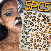 Leopard Print Temporary Tattoo Sticker Waterproof Disposable Tattoo Sticker Face Body Retro Water Transfer Fake Tattoos Decals
