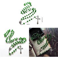 62KD Prayer Beads Necklace Christian Church Jewelry Sweater Chain Accessory
