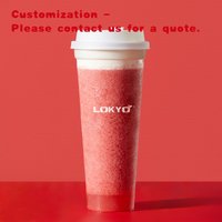 custom.LOKYO pp Hard 500ml 700ml Beverage Take Away Disposable Plastic Bubble Tea Cup with Lids