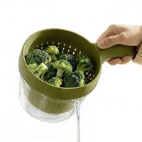 Kitchen Rotatable Double Drain Basket Fruits Vegetables Washing Storage Basket Strainers Bowl Cleaning Filter Colander Tool