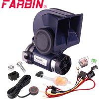 FARBIN klaxon à Air escargot avec faisceau de relais de compresseur 12V 150db klaxon de voiture double ton Super fort pour camion moto accessoire de voiture