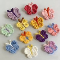 5pcs Crocheted Butterfly Flowers Ideal for Various Projects Such As Home Decor Sweaters Coats Scarves and Other Decorative Items
