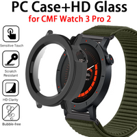 PC Case+Glass for CMF Watch 3 Pro Anti-fall Screen Protector Hard Bumper Protective Cover for CMF Watch 2 Pro Shell Accessories