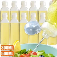 6/1PCS Kitchen Oil Bottle Seasoning Plastic Squeeze Bottle Dispenser Ketchup BBQ Sauces Olive Oil Container Cooking Gadgets