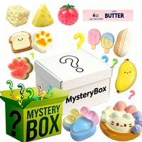 Mystery Blind Box Kawaii Cat Paw Mochi Squishy Simulated Food Fidget Toy Cute Squeeze Stress Relief Foot Toy