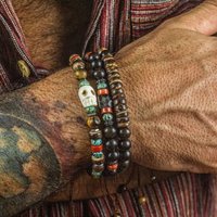 Bohemian Retro Handmade Beaded Skull Men Bracelet Fashion Jewelry Trendy Party Women Accessories Gifts