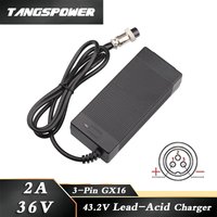 36V 2A Lead Acid Battery Charger 43.2V Lead-Acid Battery Pack Fast Charging 3Pin-GX16 Connector High Quality Power Tool Charger
