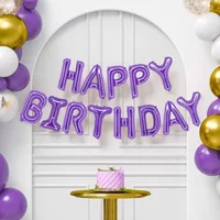 16 Inch Purple Foil Happy Birthday Banner Balloons Decorations Lavender Happy Birthday Lilac Happy Birthday Baby Shower Ballloon