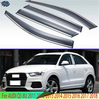 For AUDI Q3 8U 2011 2012 2013 2014 2015 2016 2017 2018 Plastic Car Window Visors Rain Sun Visor Shield Cove Accessories 4PCS