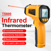 HYTAIS TS600 Digital Infrared Thermometer Sensor Industrial Non Contact IR Gun 0.1-1 Emissivity -50~600°C Handheld Temp Measure