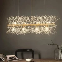 Minimalist Modern Crystal Chandelier Restaurant Dandelion Light Luxury Living Room Crystal Lamp Chandeliers Pendant Light home