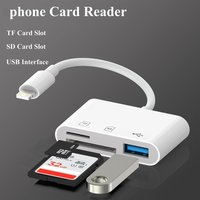 3-in-1 Lightning to TF/SD/USB OTG Card Reader, High-Speed Data Transfer, Plug & Play for iPhone/iPad
