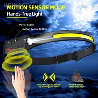 USB Rechargeable LED Sensor Headlamp XPE+COB Headlight Led Head Torch Camping Search Light Fishing Emergency Head Flashlight