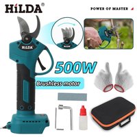 HILDA Brushless Electric Pruning Shears 500W Pruner Cordless Electric Garden Scissors Fruit Tree Cutter for Makita 18V Battery
