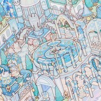 Kawaii Swan Lake 3D Dream Castle Landscape Sticker DIY Pocket Cabin Scene festival gift