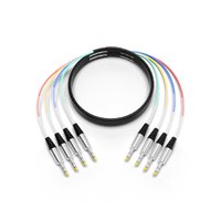 PRORECK Snake Cable, 4-Channel Shielded Audio Cable 1/4'' TRS to 1/4'' TRS, with Color-Marked Connectors for Professional Stage