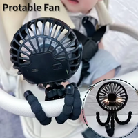 Portable Fan Tripod Adjustable 360 Degree Rotation Baby Stroller Low Decibel Electric Fan USB Charging for Outdoor Home Office