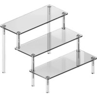 1/3 Tier Acrylic Display Stand Durable Display Rack Clear Rack shelves wall decoration for Cupcake Perfume Doll Decor Organizer