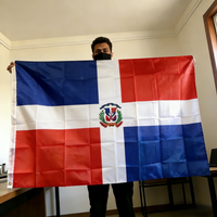 Dominican Republic Flag 150x90cm 3x5 FT White Cross Coat of Arms Polyester Double Stitched Outdoor Indoor Decoration