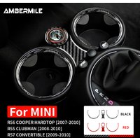 Carbon Fiber for Mini Cooper Hardtop R56 Clubman R55 Convertible R57 Accessories Car Water Cup Holder Cigarette Lighter Sticker