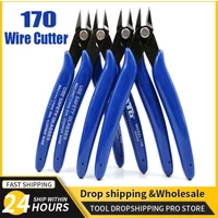 170 Wire Cutter DIY Trimmer Diagonal Side Cutting Cable Nippers Red Blue Pliers Hand Mini Snips Flush Nipper Trimmer Hand Tools