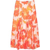 Brand French Floral Pink A- Line Skirt Spring Autumn Women's New Style Ruffled Skirt Printed Half-length Skirt Polyester Fibe
