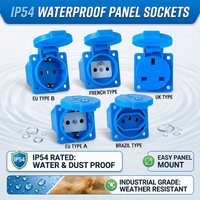 IP54 16A Outdoor Socket with Flip Cover | Euro/UK/BR Plug Waterproof for Garden & Industrial Use - Heavy Duty Explosion-Proof