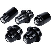 Black E27 Self-locking Bakelite Lamp Holder E14 Aluminum Cap Screw LED Light Head Socket Floor Desktop Light Bulb Base 4A 250V