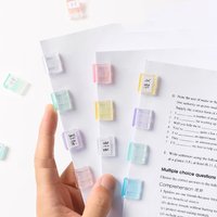 10PC Acrylic Push Clip Pusher Transparent Paper File Document Classification Clips Stationery Index Holder Clamp Office Sorting