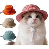 Summer Pet Cat Hat Adjustable Fashion Cat and Dog Cap Sun Protection Decoration Pet Party Supplies Cat Accessories