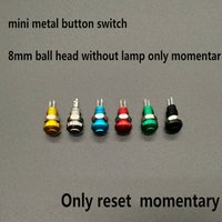 8mm instantaneous Mini Metal horn doorbell button switch waterproof automobile engine PC power starter