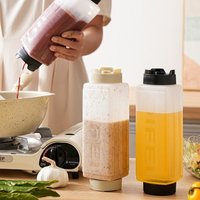Double Head Squeeze Sauce Bottle 720ml Large Capacity Squeeze Bottles In First Out First Plastic Salad Dressing Bottle