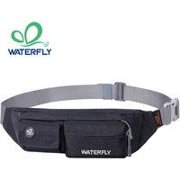 WATERFLY Fanny Pack For Women Men Small Waist Pouch Slim Belt Bag with 4 Pockets For Walking Lightweight Crossbody Chest Bag
