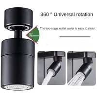 Black 720° Rotatable Faucet Adapter Splash Filter Sprayer Head Brass Dual Mode Water Outlet Tap Extender Kitchen Accessories