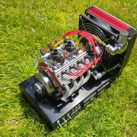 CISON V8 1/6 Engine 4 Stroke 8 Cylinder Gas version Engine Internal Combustion Side Valve Engine with Base and Built-inTank