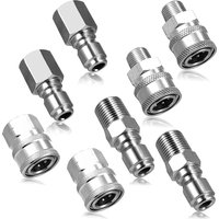 3/8 Inch Pressure Washer Coupler Quick Connect Plug Stainless Steel Male and Female Quick Connect Fittings Washer Accessories