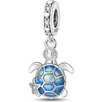 925 Sterling Silver Charms Beads Lucky Blue Turtle Dangle For Original Bracelet DIY Women Birthday Jewelry Gift Making