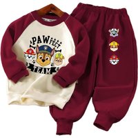 PAW PatroL Print Boys Spliced Sweatshirts 2-piece Sets Kids O Neck Hoodies and Pant 2pcs Set Kids Sport Clothes Suit Spring Fall