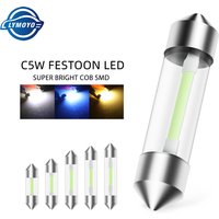 10PCS Car C5W LED Bulbs Canbus 31mm 36mm 39mm 41mm Led Festoon Light COB Glass License Plate Bulb Auto Interior Doom Lamp