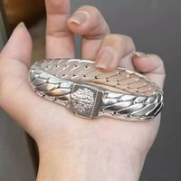 2026 New 925 Silver Plated God of Wealth Curb Chain Bracelet, Solid Braided Silver Bracelet for Men, Wholesale