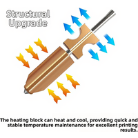 For 3D Printer Nozzle AD5X Hardened Steel Construction High Temp Resistance Stable Heating Performance Nozzle Component