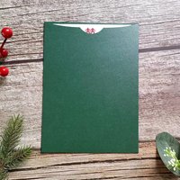 Grüner Perlen-Hochzeitseinladungsumschlag, stabile Tasche, personalisierte Einladung, RSVP-Druck, 5,1 x 7,1 Zoll, 250 g/m2