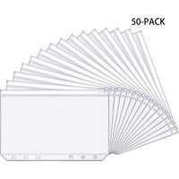 50pcs Binder Pockets 6 Holes Budget Cash Envelopes for Budgeting 6 Ring Binder A5 A6 A7